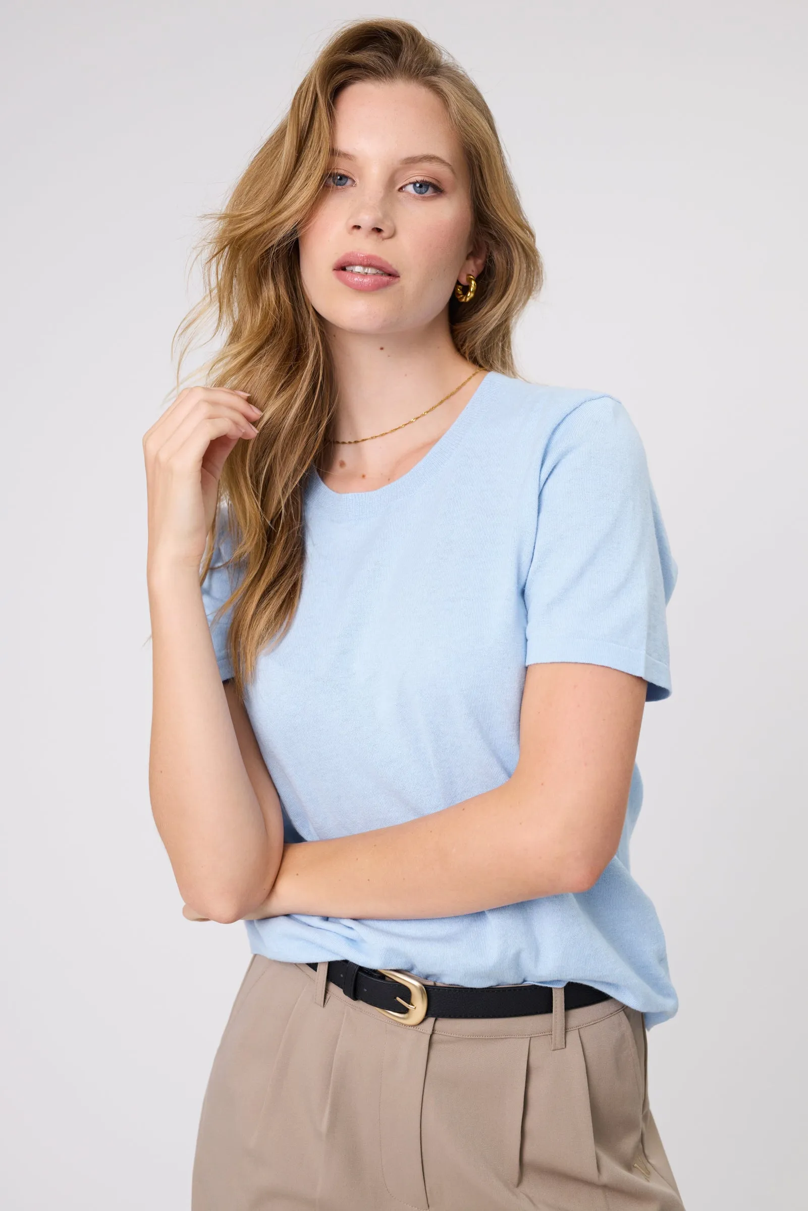 Encore Knit Tee - Ice Blue