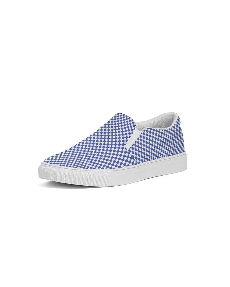 FYD Women's Canvas Sneakers in blue & white check