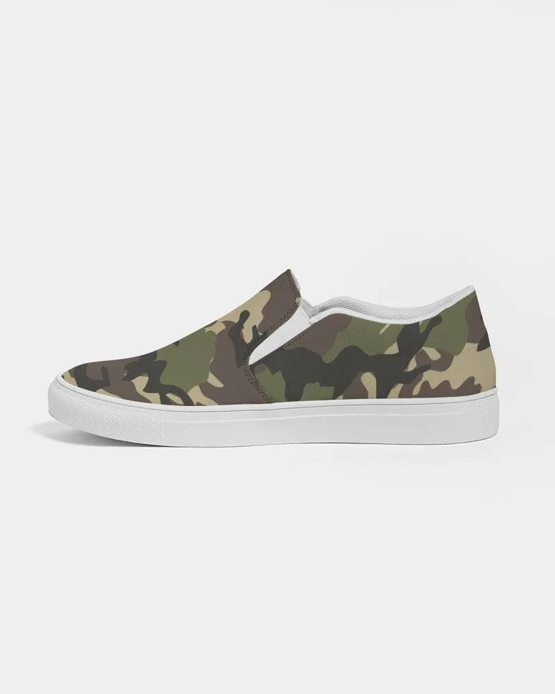 FYD Women's Canvas Sneakers in green camouflage
