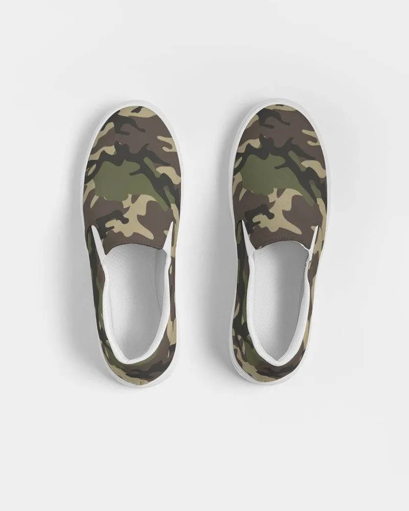 FYD Women's Canvas Sneakers in green camouflage