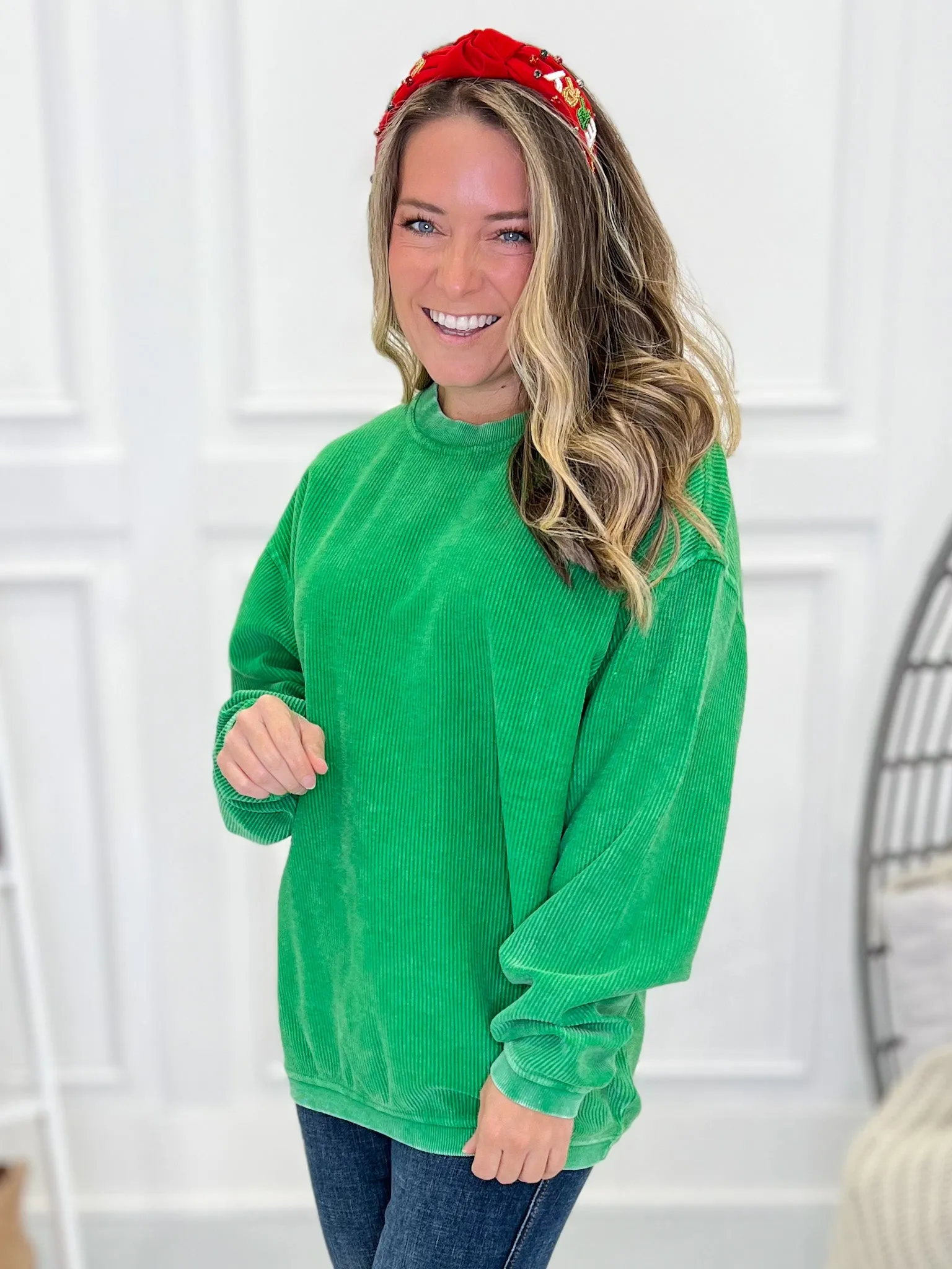 Gameday Corded Crewneck Sweatshirt - Final Sale