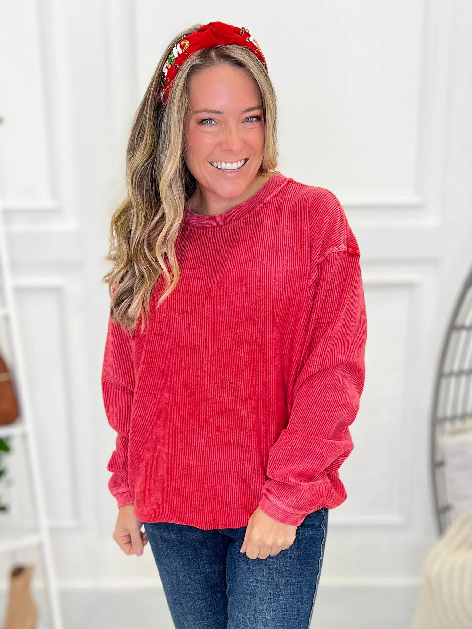 Gameday Corded Crewneck Sweatshirt - Final Sale