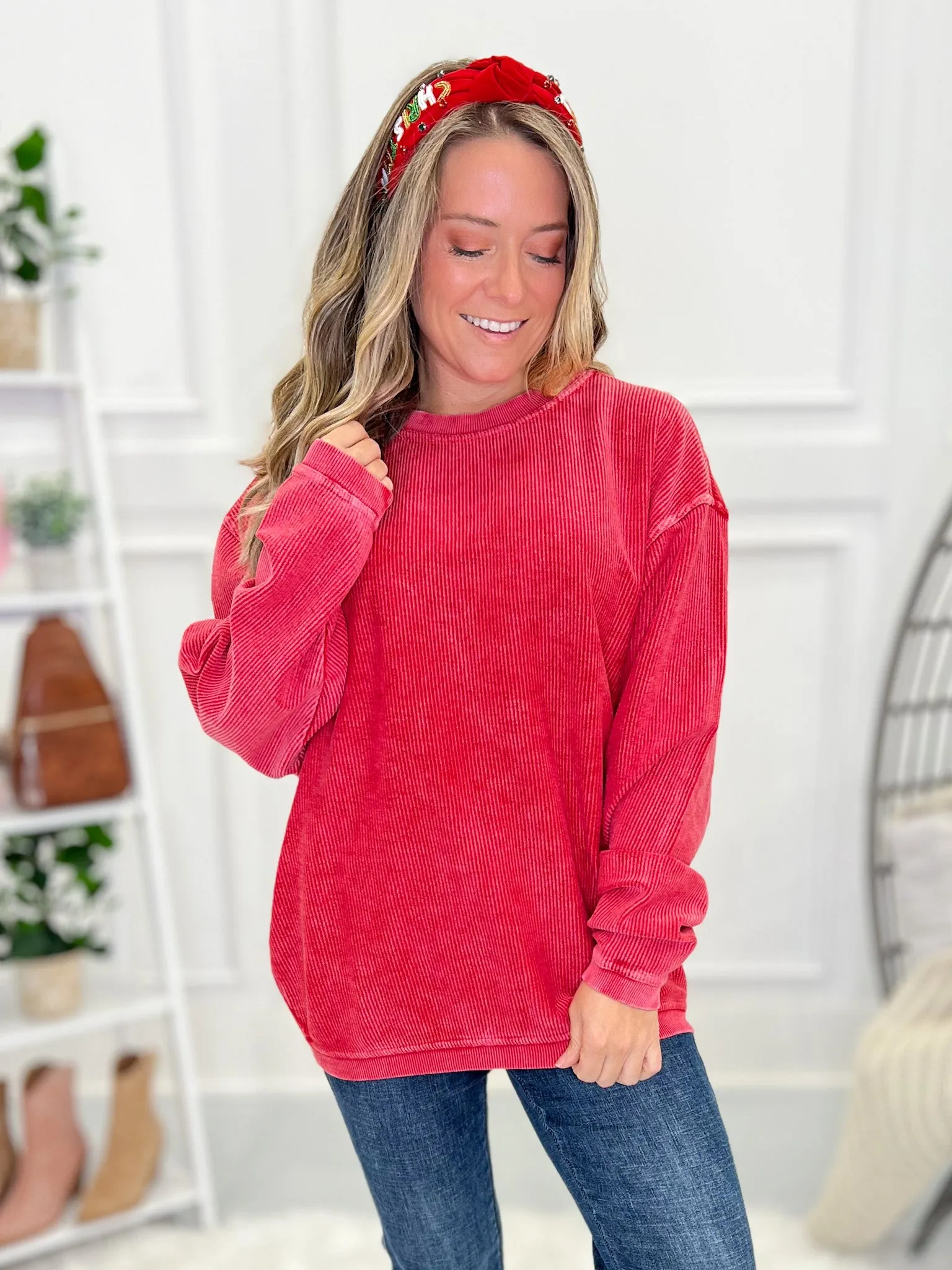 Gameday Corded Crewneck Sweatshirt - Final Sale