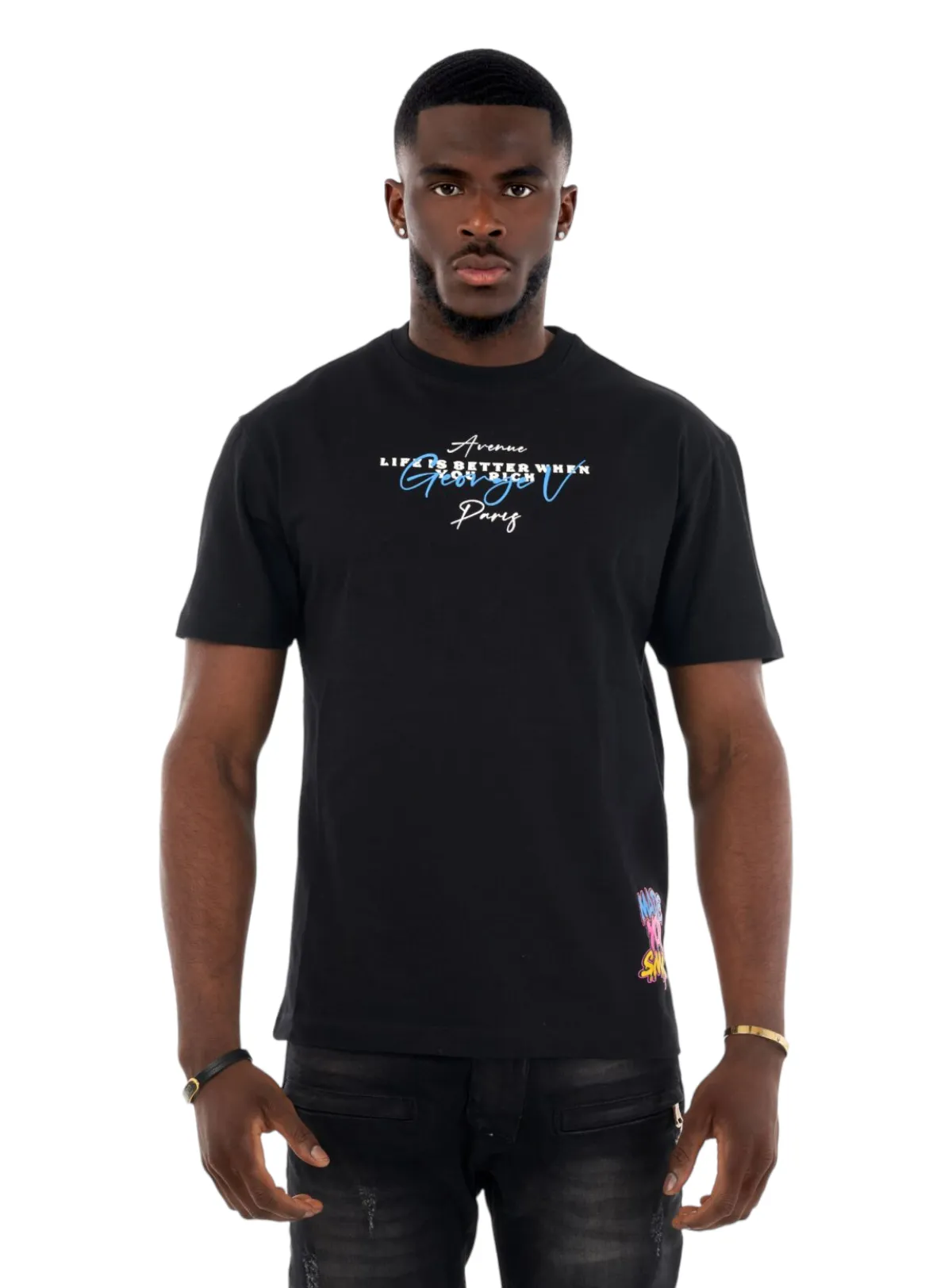 George V T-Shirt - Made You Smile - Black - GV2553