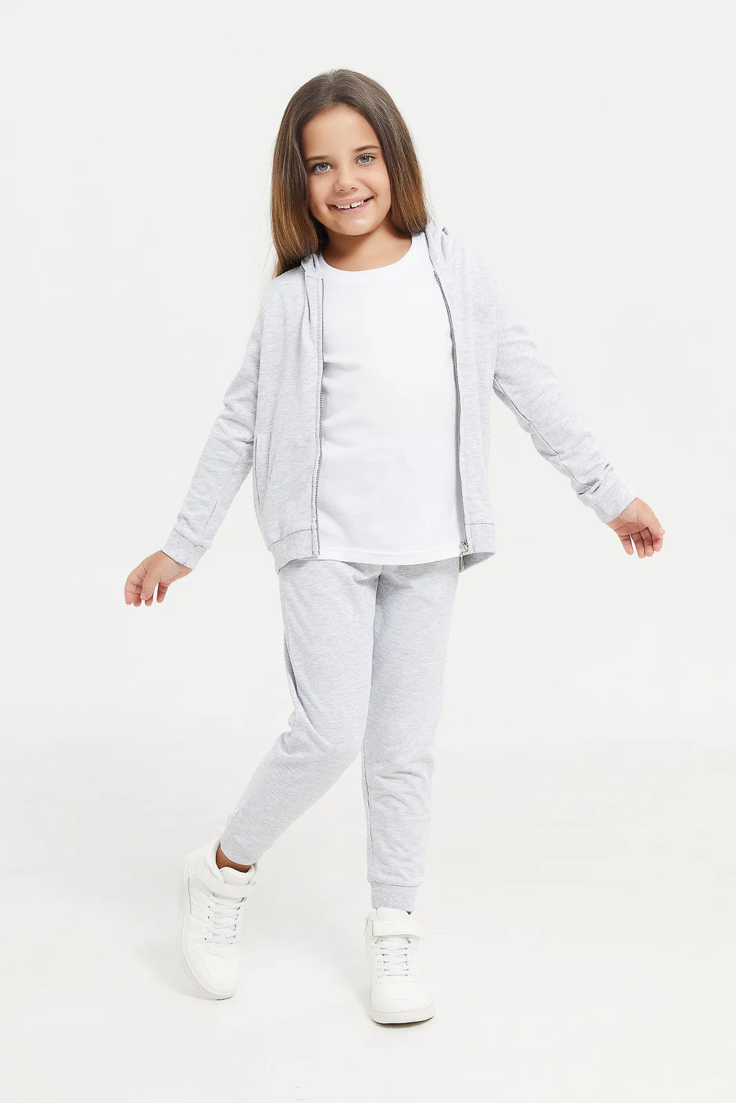 Girls Grey Track Active Pant