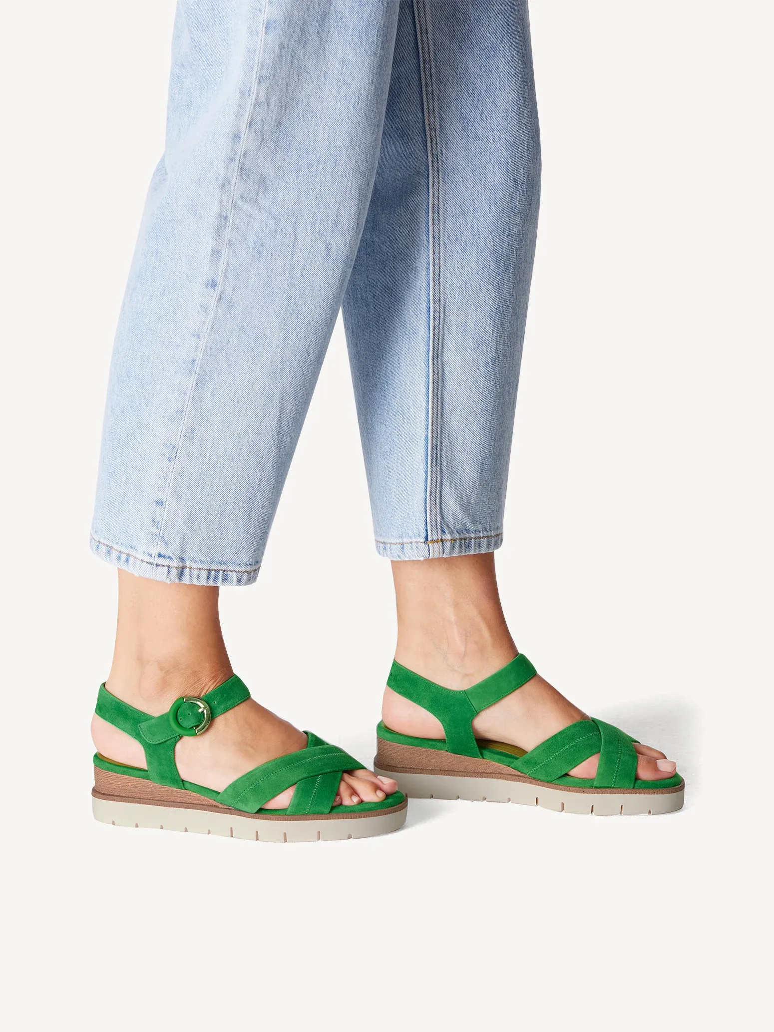 Green Suede Sandals