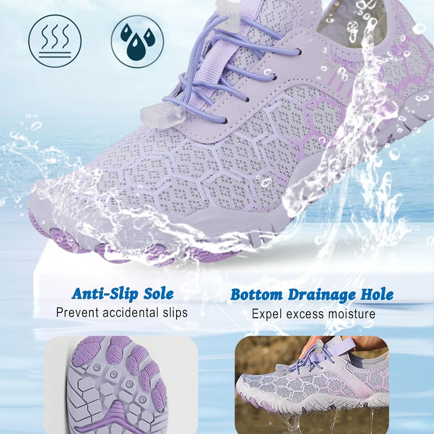 Hike Barefoot Shoes for Women Men, Pro Barefoot Shoes with Wide Toe Box for Hiking, Walking, Non-Slip Breathable Lightweight Water Shoes Unisex