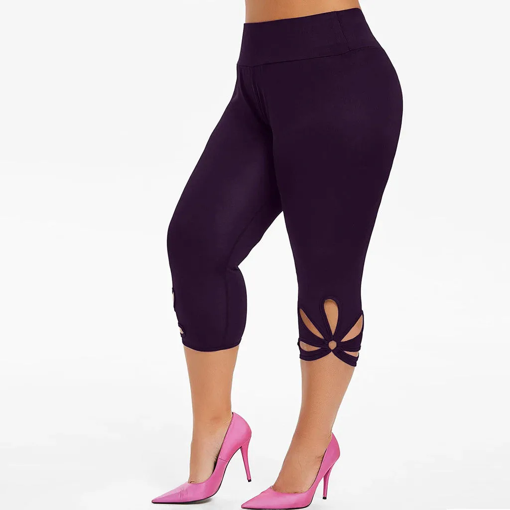 Hollow Out Plus Size Leggings