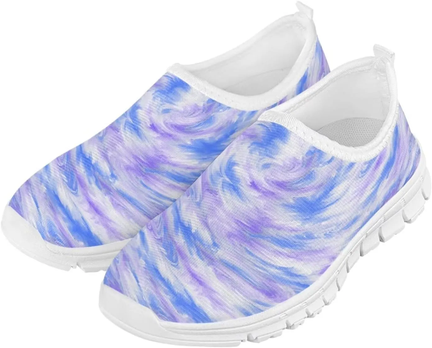 Kids Slip-On Athletic Shoes Breathable Mesh Running Sneakers for Boy Girl Comfort Anti-Skid Shoe for School & Outdoor Activities Size 11-15 White Sole