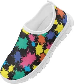 Kids Slip-On Athletic Shoes Breathable Mesh Running Sneakers for Boy Girl Comfort Anti-Skid Shoe for School & Outdoor Activities Size 11-15 White Sole