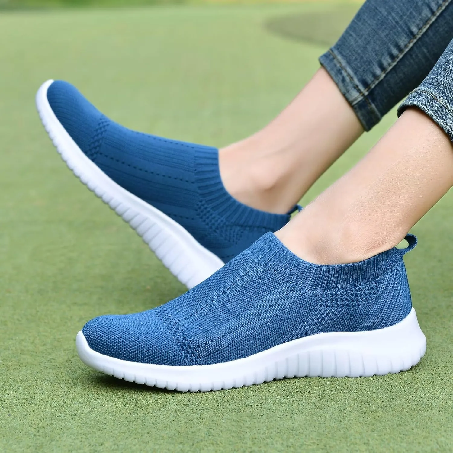 konhill Women's Slip On Sneakers Non Slip Walking Shoes Breathable Mesh Work Casual Lightweight Tennis Workout Shoes