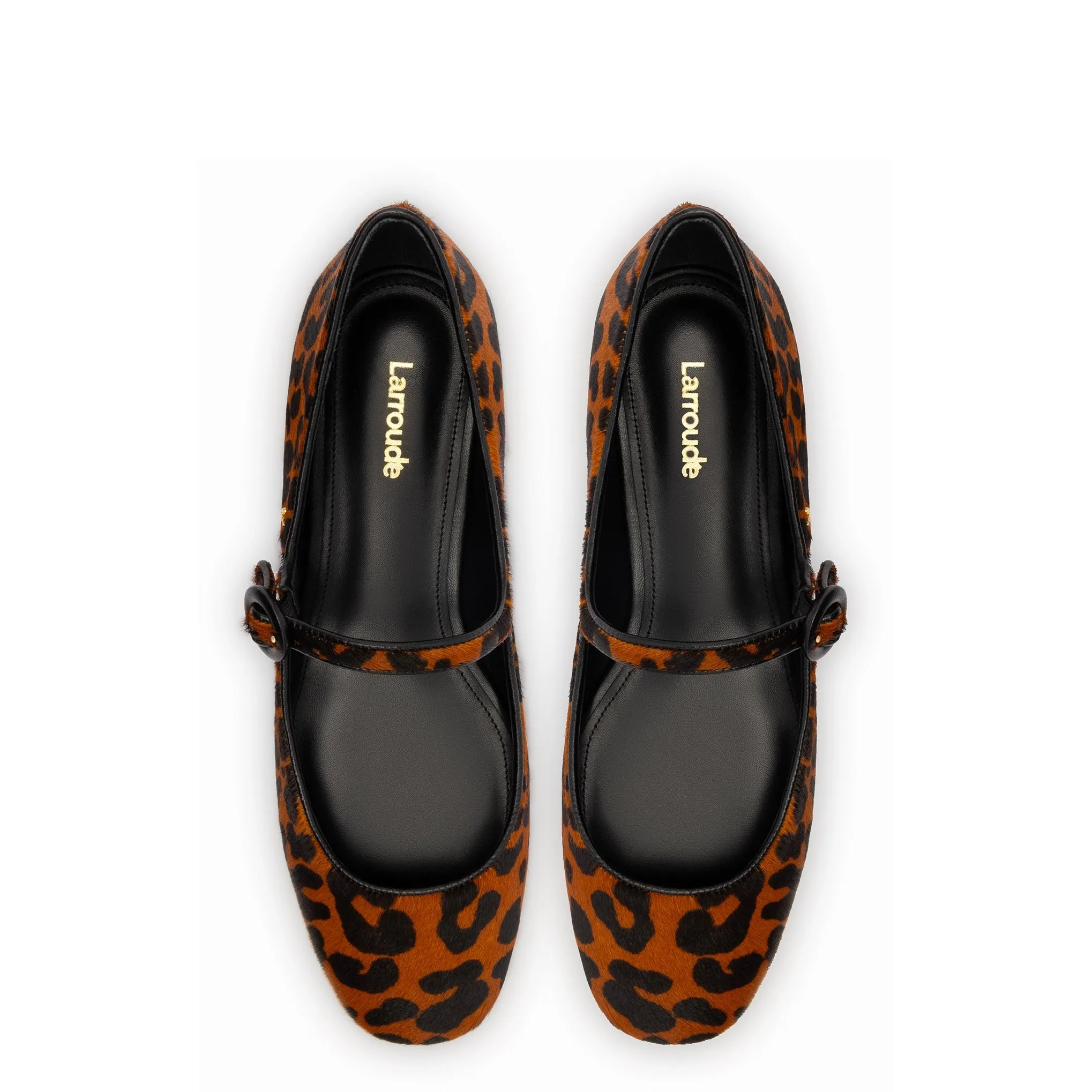 Larroude Blair Ballet Flat In Leopard Print Calf Hair