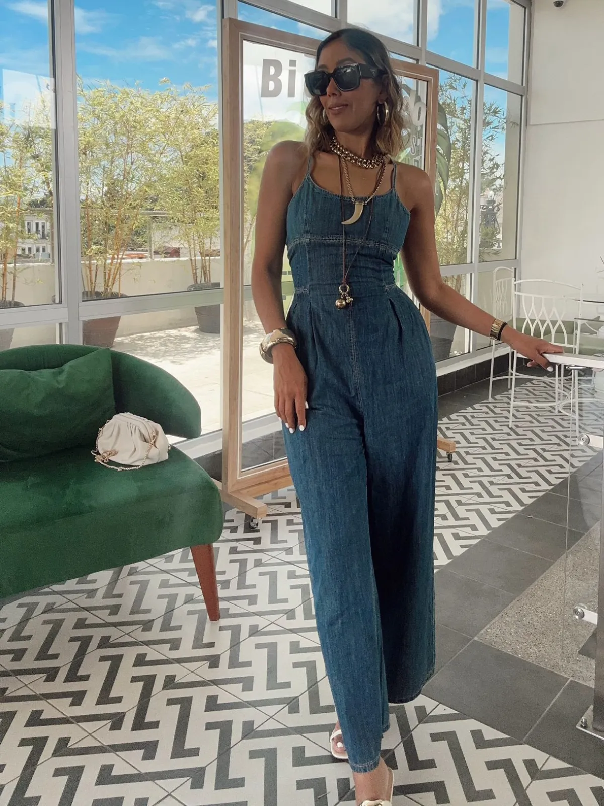 Layla Washed Denim Jumpsuit