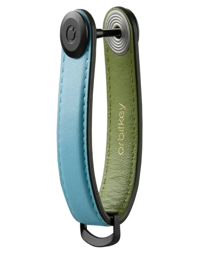 Leather Key Organiser - Sea Foam Blue