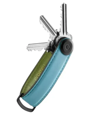 Leather Key Organiser - Sea Foam Blue