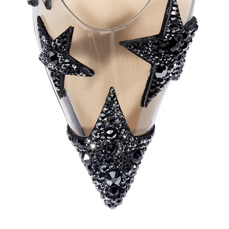 Light Mouth Star Water Drill Transparent High Heel Shoe