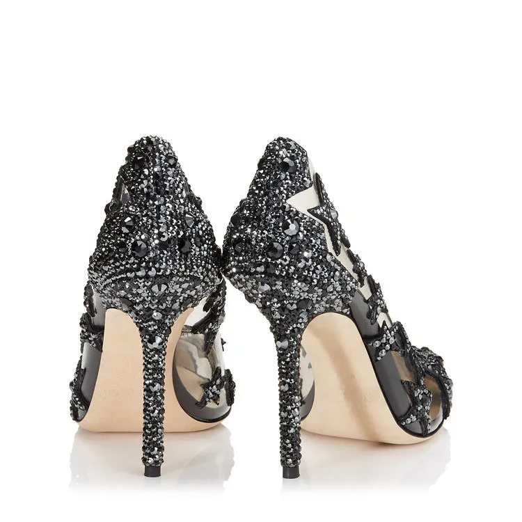 Light Mouth Star Water Drill Transparent High Heel Shoe