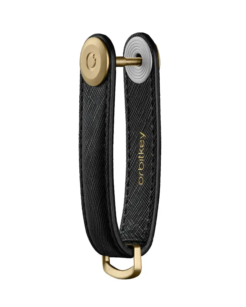 Liquorice Black Saffiano Leather Key Organiser