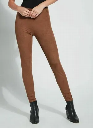 LYSSE BROWN SUEDE LEGGINGS SIZE LARGE