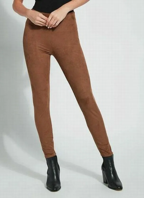 LYSSE BROWN SUEDE LEGGINGS SIZE LARGE