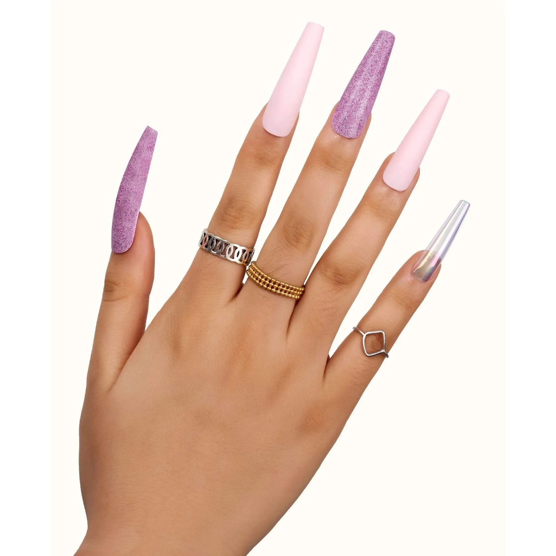 Makartt - Press-Ons - Rose Glitz