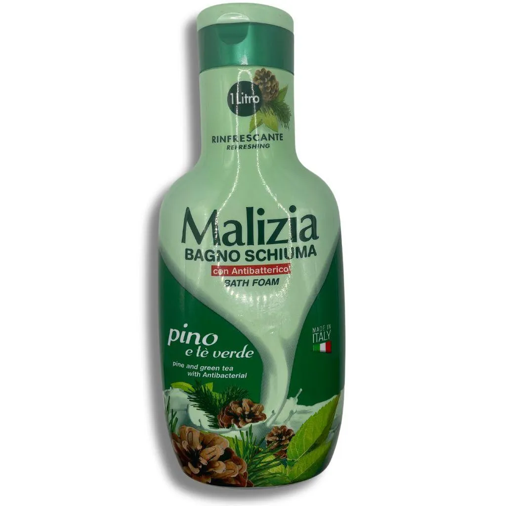 Malizia Bath Foam Pine and Green Tea with Antibacterial 1 Litre