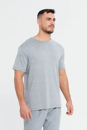 Men Grey Solid Active T-Shirt