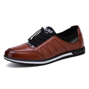 Mens Fashion Breathable Lace-up Leather Casual Shoes