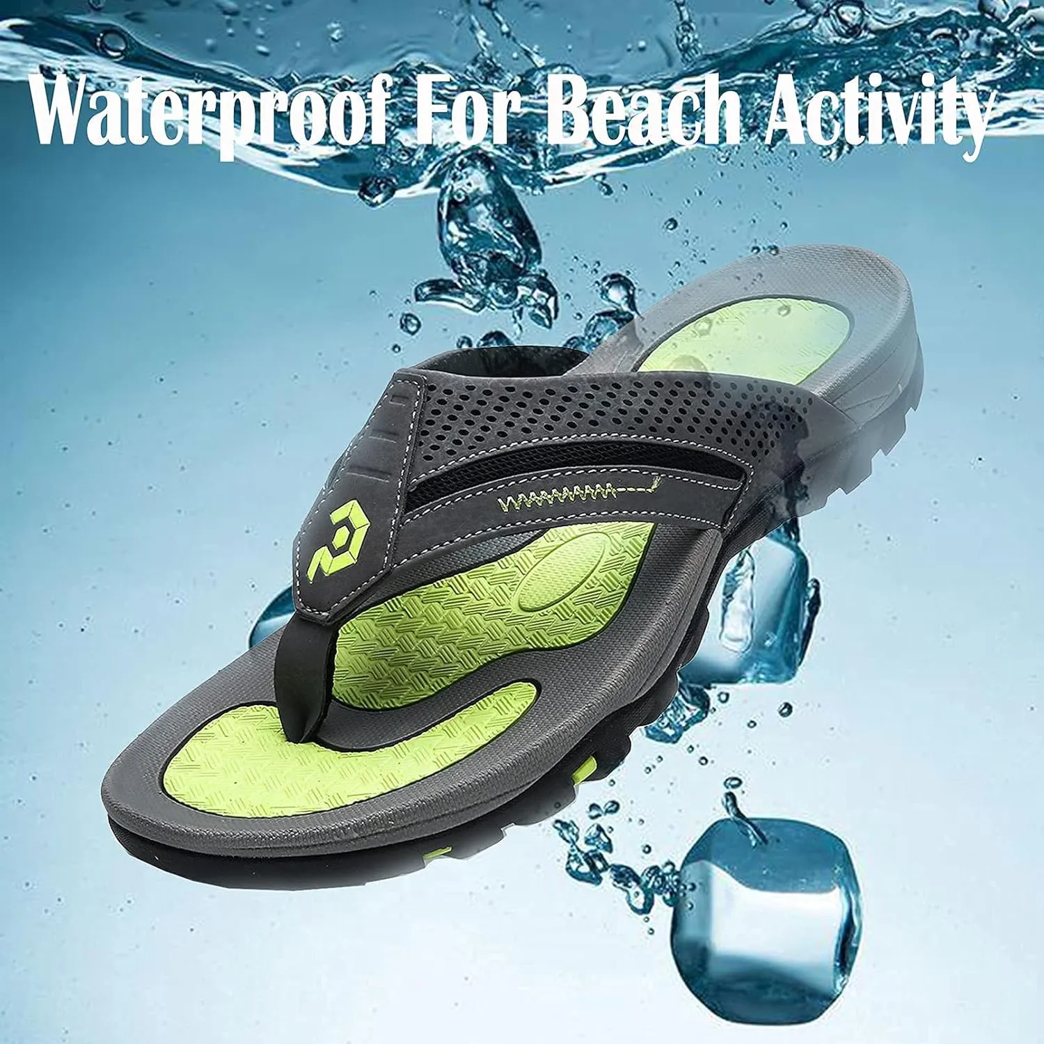 Men's Flip-Flops, Thongs Sandals Durable Comfort Slippers for Beach