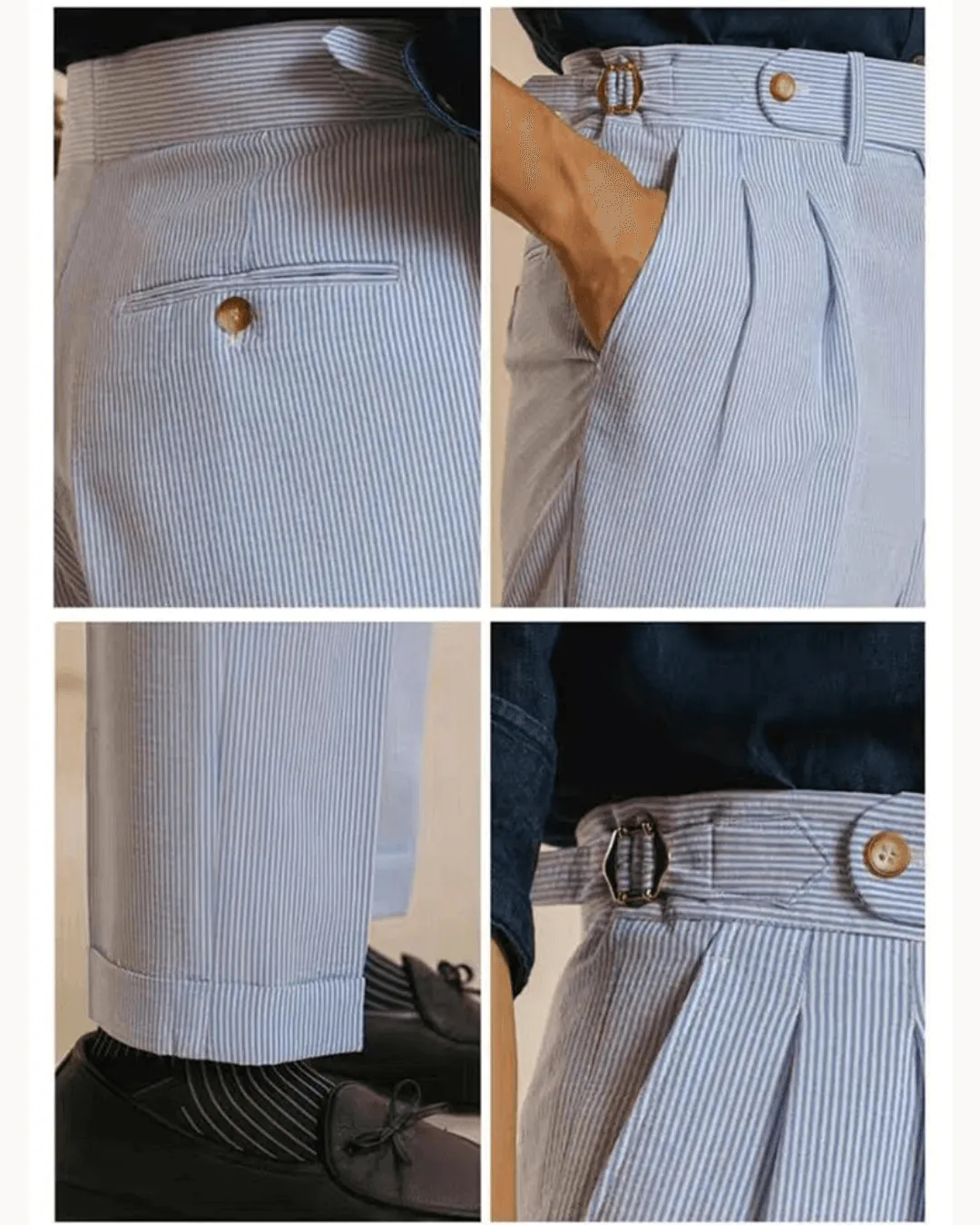 Men's Textured Relaxed Fit Smart Casual Trousers