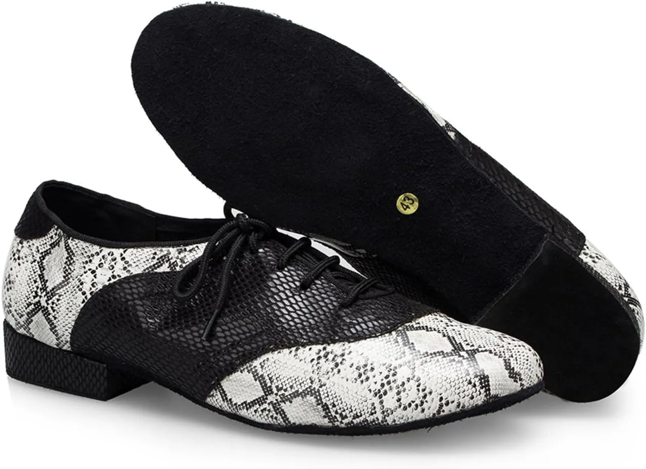 Minishion Men's TH040 Fashion Leopard Pleather Wedding Ballroom Latin Taogo Dance Shoes