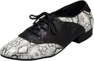 Minishion Men's TH040 Fashion Leopard Pleather Wedding Ballroom Latin Taogo Dance Shoes