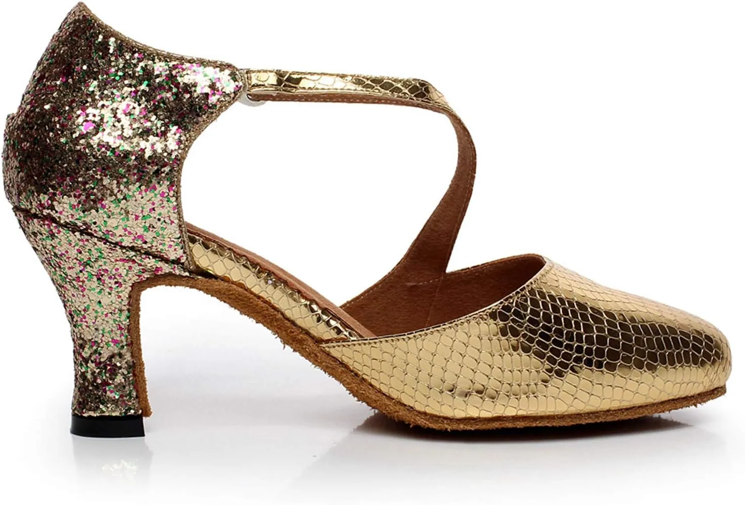 Minishion QJ7045 Women's Closed Toe Synthetic Latin Salsa Tango Dance Shoes