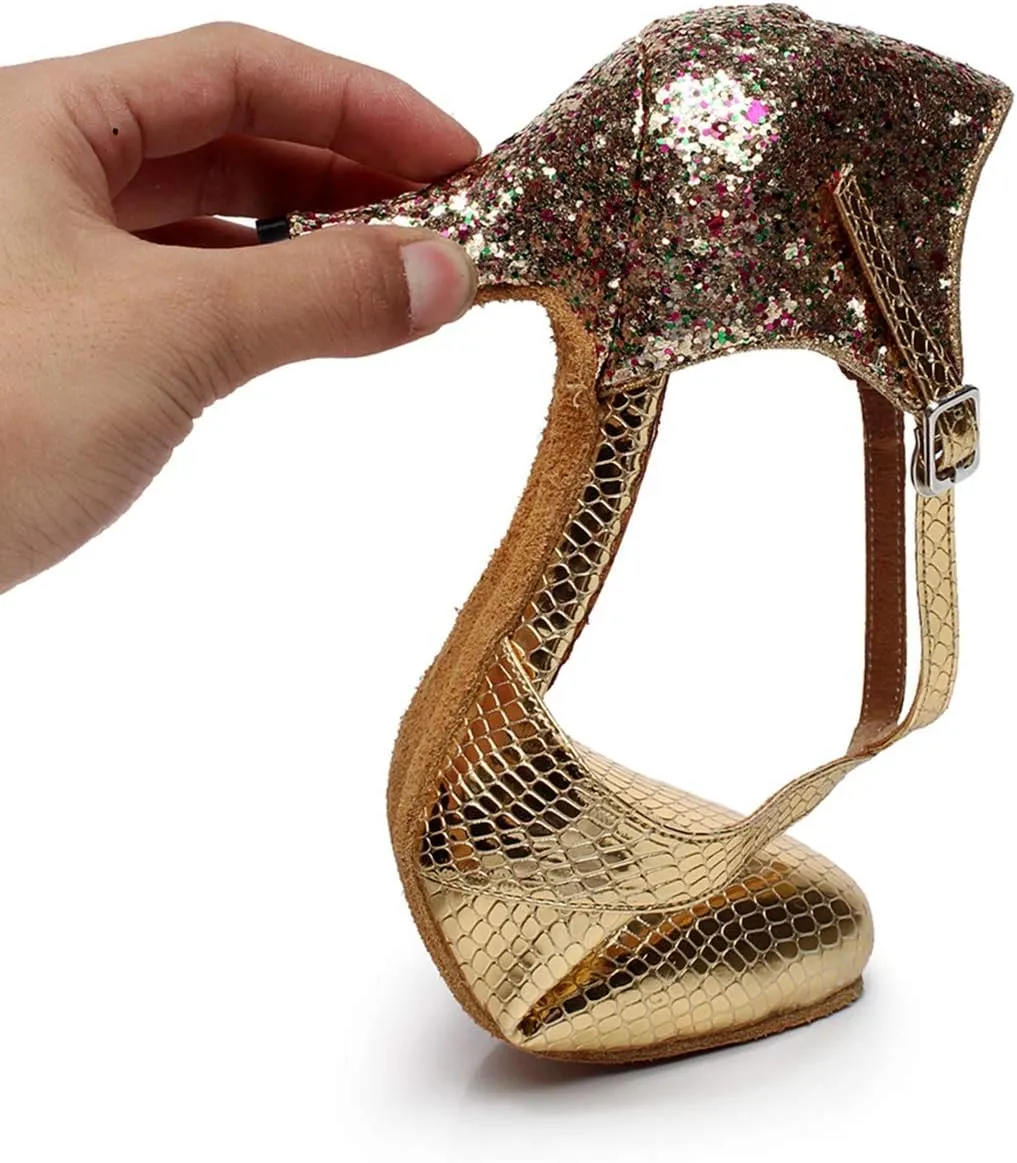 Minishion QJ7045 Women's Closed Toe Synthetic Latin Salsa Tango Dance Shoes