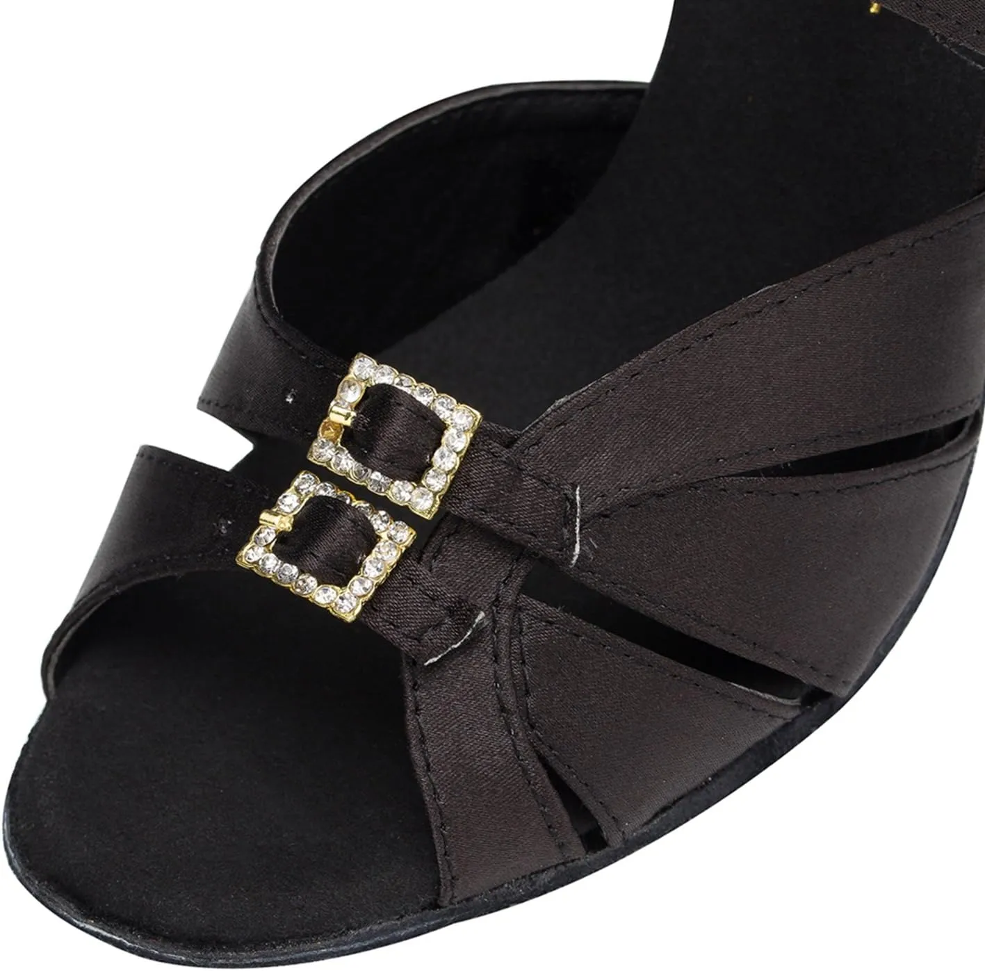 Minishion Women's TH153 Buckle High Heel Satin Wedding Ballroom Latin Taogo Dance Sandals