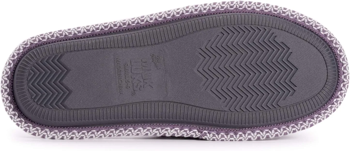 Muk Luks Women's Beverly Micro Chenille Slipper - Lilac/Ivory