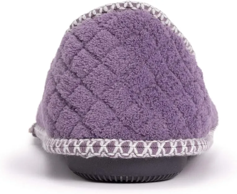 Muk Luks Women's Beverly Micro Chenille Slipper - Lilac/Ivory
