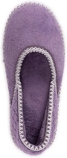 Muk Luks Women's Beverly Micro Chenille Slipper - Lilac/Ivory