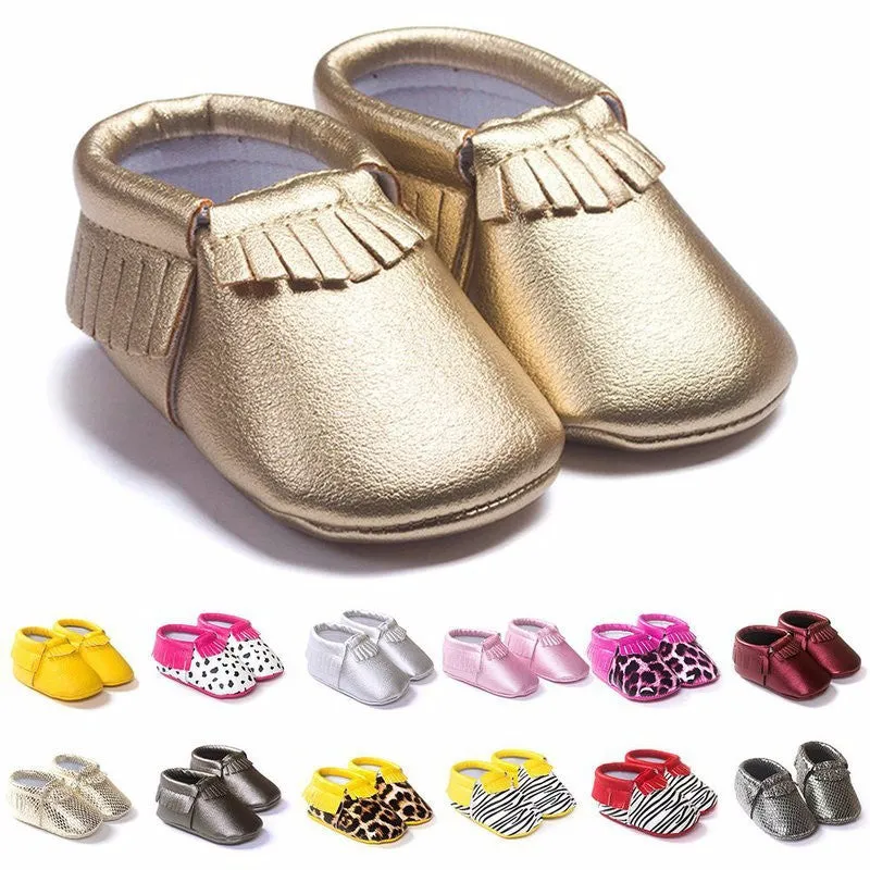 Newborn Baby First Walkers Moccasins Soft Soled Shoes