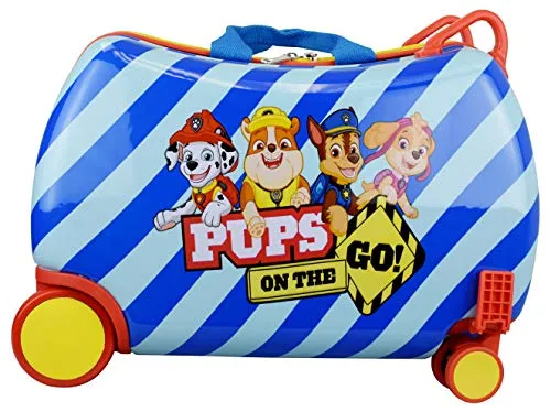 Nickelodeon Paw Patrol Boys - Girls Carry On Luggage 20" Kids Ride-On Trunky Suitcase (BLUE)