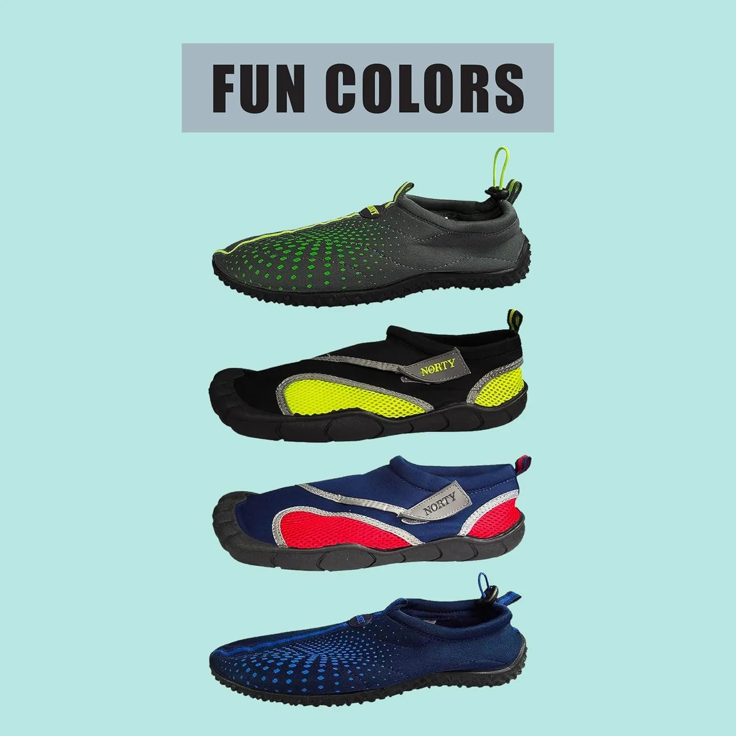 NORTY Men's Water Shoes - Aqua Swim Socks for Beach, Boat, and Pool - Skeletoe Barefoot Design - Cruise Ship Essentials - Hiking and Camping Footwear