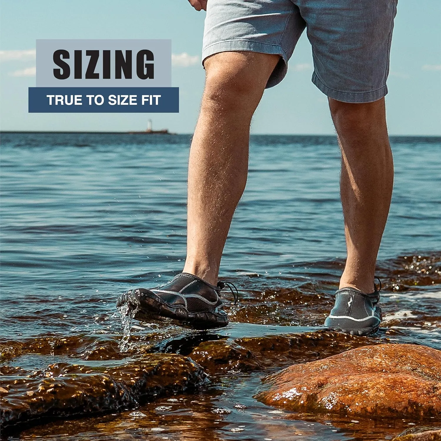 NORTY Men's Water Shoes - Aqua Swim Socks for Beach, Boat, and Pool - Skeletoe Barefoot Design - Cruise Ship Essentials - Hiking and Camping Footwear