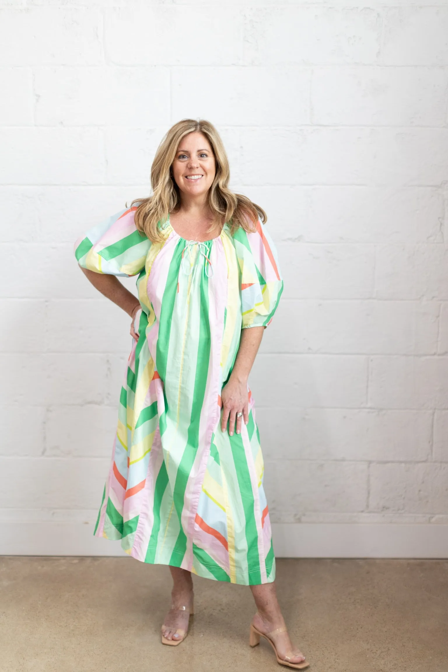 Poplin Stripe Maxi Dress