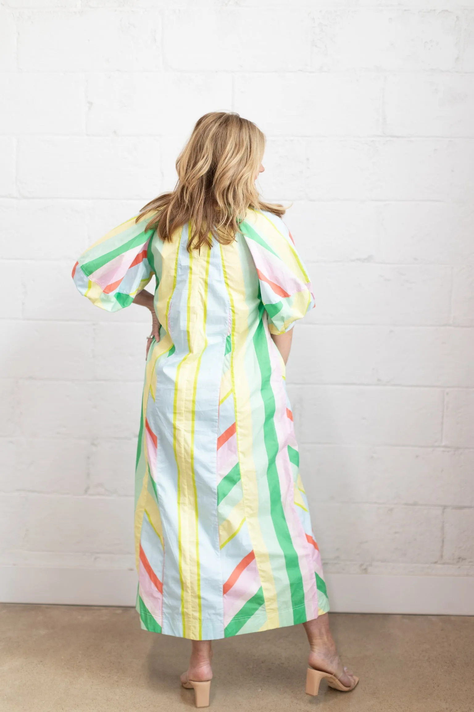 Poplin Stripe Maxi Dress