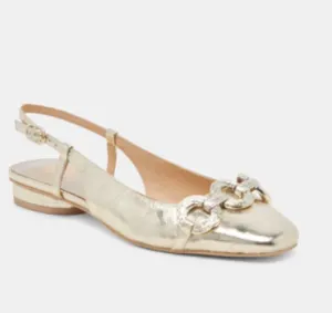 Ramano Platinum Distressed Leather Flat