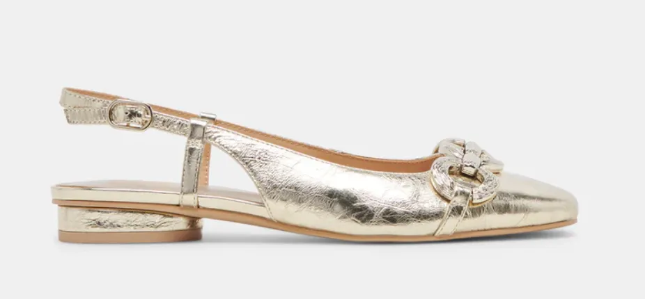 Ramano Platinum Distressed Leather Flat