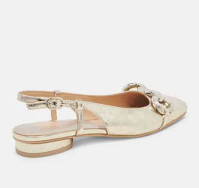 Ramano Platinum Distressed Leather Flat