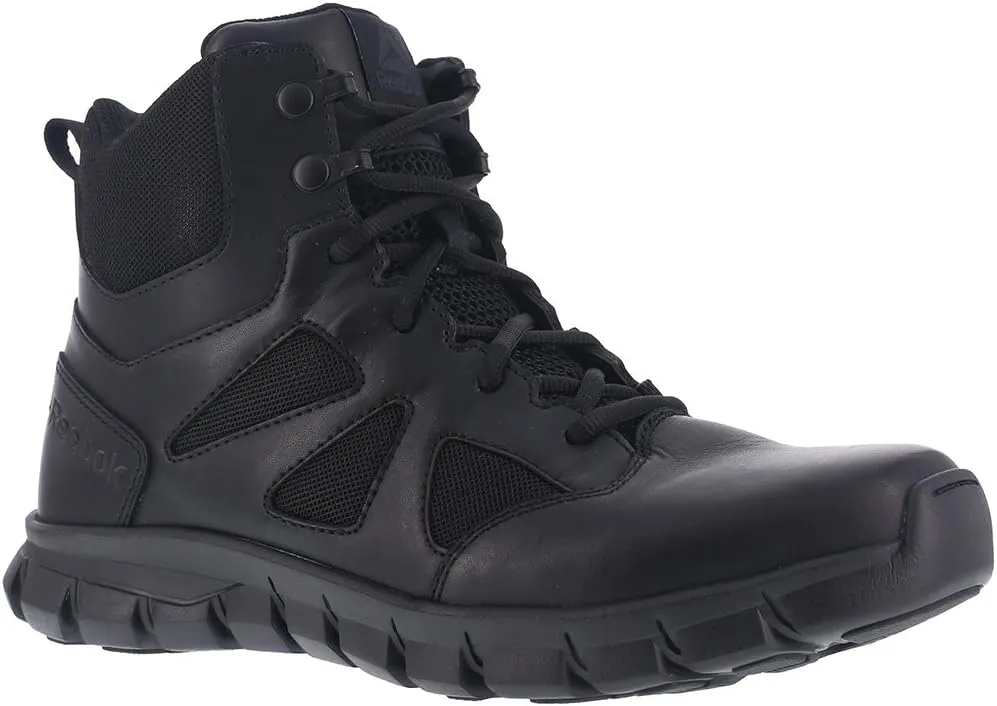 Reebok Men's Rb8605 Sublite Cushion Tactical 6" Soft Toe Boot with Side Zipper Black Military