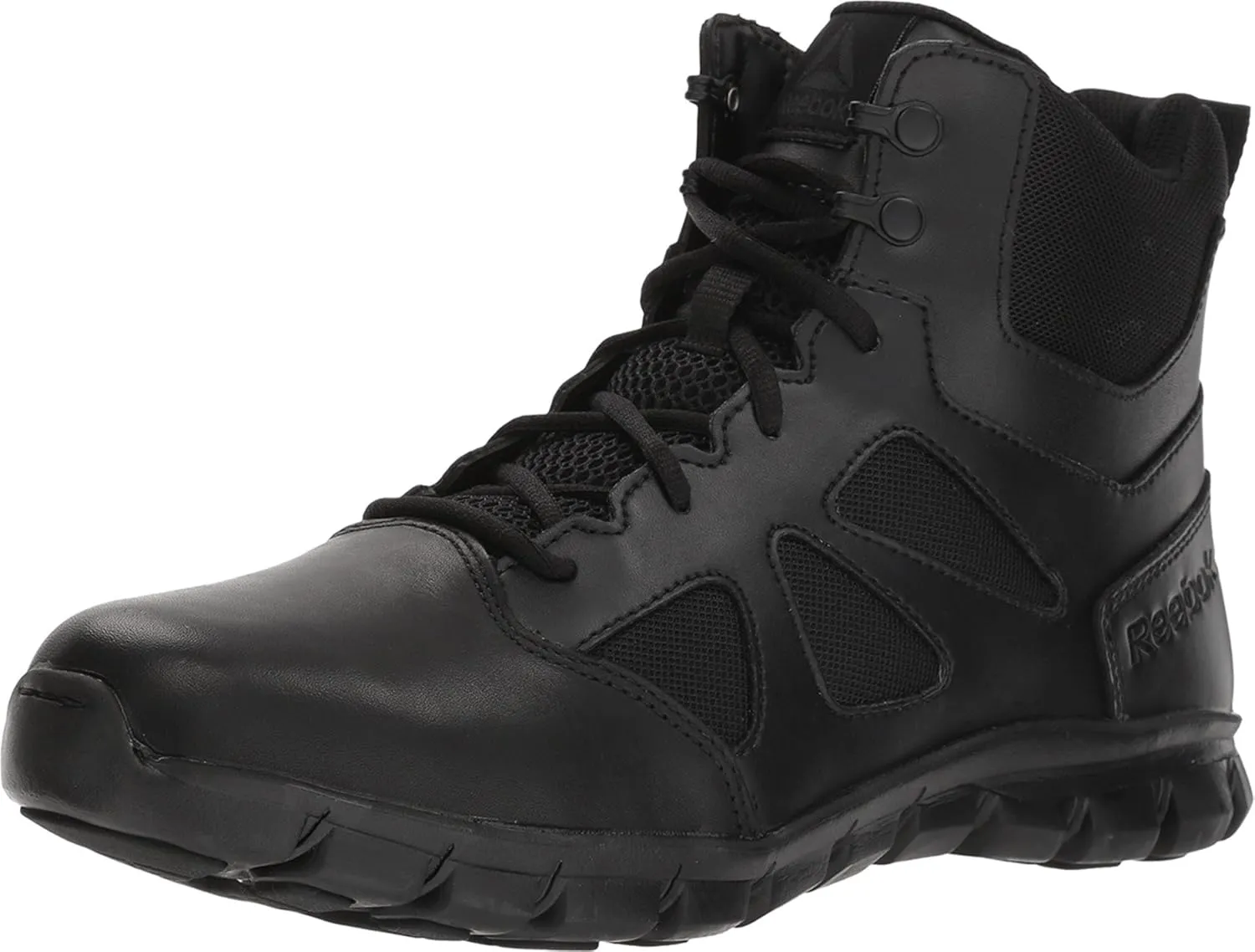 Reebok Men's Rb8605 Sublite Cushion Tactical 6" Soft Toe Boot with Side Zipper Black Military