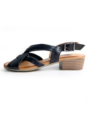 Resin Sandals Black Leather